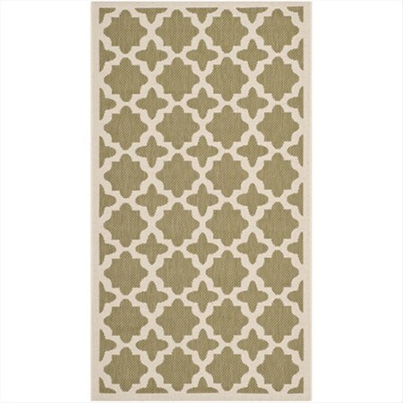 Safavieh 2 Ft. -7 In. X 5 Ft. Rectangle Indoor-Outdoor Courtyard- Green And Beige- Machine Made Rug CY6913-244-3